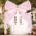 98x70 Inch Christmas Large Pink Bow Party Decorations Christmas Giant Satin Ribbon Bow with Long Streamer Coquette Decoration for Xmas Door Arch Wall Wedding Birthday Holiday Supplies