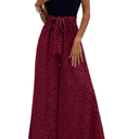 Yajedo Women's Jumpsuits Dressy Casual Summer Loose Wide Leg Tank Top Jumpsuit with Belt(XL)