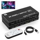 8K HDMI Switcher 5 in 1 Out, HDMI Splitter with IR Remote Switcher Selector Box Support 8K@60Hz 4K@120Hz, HDMI 2.1 Switch Compatible with PS 5/4/3 Xbox Switch Roku TV Fire Stick