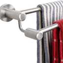 TocTen Double Bath Towel Bar - Thicken SUS304 Stainless Steel Towel Rack for Bathroom, Bathroom Accessories Double Towel Rod Heavy Duty Wall Mounted Towel Holder (Brushed,24IN) (Round 24 Inch)