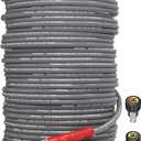 Pressure Washer Hose 200FT, 4200PSI 1/4 Inch Kink Resistant Power Washer Extension Hose, Flexible Heavy Duty Replacement Hose, Compatible with M22 14mm Fittings, High Tensile Wire Braid