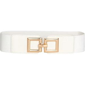 Elastic Waist Belts For Women Dresses Jumpsuit Ladies Waistband Cinch Corset Belt With Gold Square Buckle
