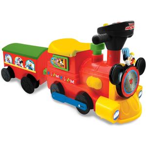 Kiddieland Toys Limited Battery-Powered Mickey Choo, 12 months to 36 months with Caboose & Tracks Ride On, Reflecting Colors May Vary ,9.5 x 14.25 x 31.5 inches