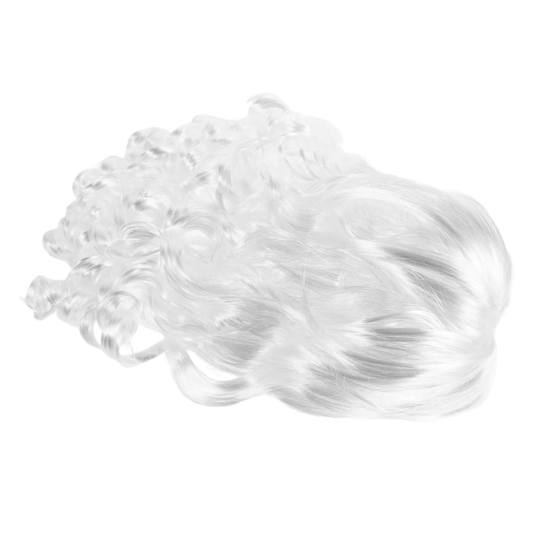 Elderly Wig for Cosplay Curly Santa Claus Costume Wig for Christmas Halloween Funny Party Prop for Men Women Multiple Styles