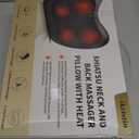 Back Massager, Shiatsu Neck Massager with Heat, Electric Back Massager for Shoulder, Back, Leg, Deep Tissue Kneading Massage to Relief Muscles, Massage Pillow for Mom/Dad/Women/Men (Black)