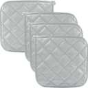 4 Pack Heat Resistant Pot Holders, Cotton Hot Pads Kitchen Potholders, Machine Washable Trivet for Cooking and Baking/Kitchen Enthusiasts, Silver