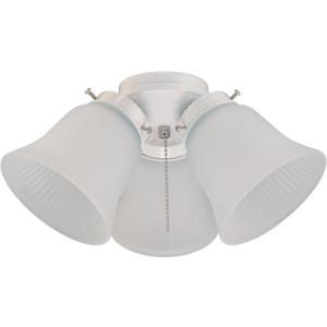 Westinghouse 77847 3LGT WHT Fros 3 Frosted Ribbed Glass Ceiling Fan Light Kit, No Size, WHITE