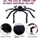 3 x Halloween Decorations Big Giant Spider 4.9 Ft Black Soft Hairy Scary Spider Fake Large Pops for Halloween Outdoor Yard Party
