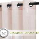 NICETOWN Linen Blend Semi Sheer Curtains 63" L for Nursery, Decorative Grommet Flax Texture Semitransparent Casual Window Treatment Privacy Protect for Flat/Apartment, 52" W, 2 PCs, Dusty Blush
