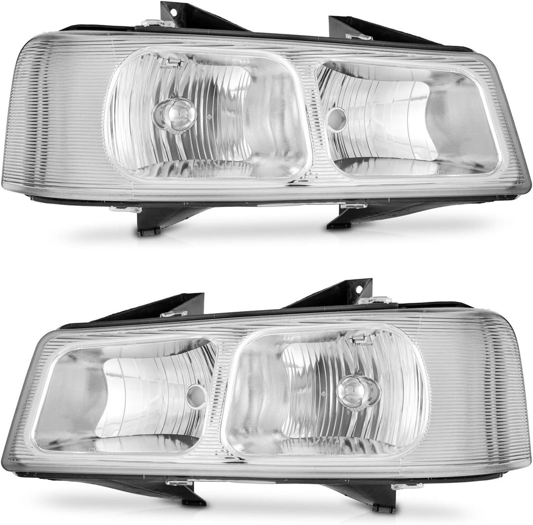 WEELMOTO Headlights Assembly for 2003-2014 Chevy Express 1500 / GMC Savana 1500; Headlight Compatible with 2003-2023 Chevy Express 2500 3500 / GMC Savana 2500 3500 Headlamp+Corner+Bumper Signal Light