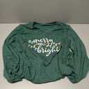 Womens Christmas Lights V Neck Shirt Funny Xmas Letter Printed Sleeve Tee Winter Holiday Family Matching Tops, 2 XL