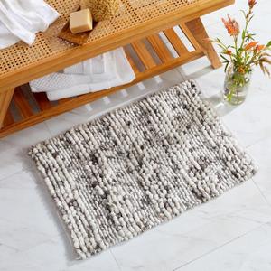 Luxury Plush Bath Rugs, Ultra Soft and Absorbent Microfiber Chenille Bathroom Rugs, Bathroom Mats for Tub and Shower, 20" x 30", Grey and Brown