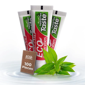 ECO Amenities Travel Size Bulk Toothpaste - Extra Small 0.2oz (Value Pack - 100 Tubes) Peppermint Toothpaste Travel-Sized for Guest with Fresh Scent Hotel Toiletries