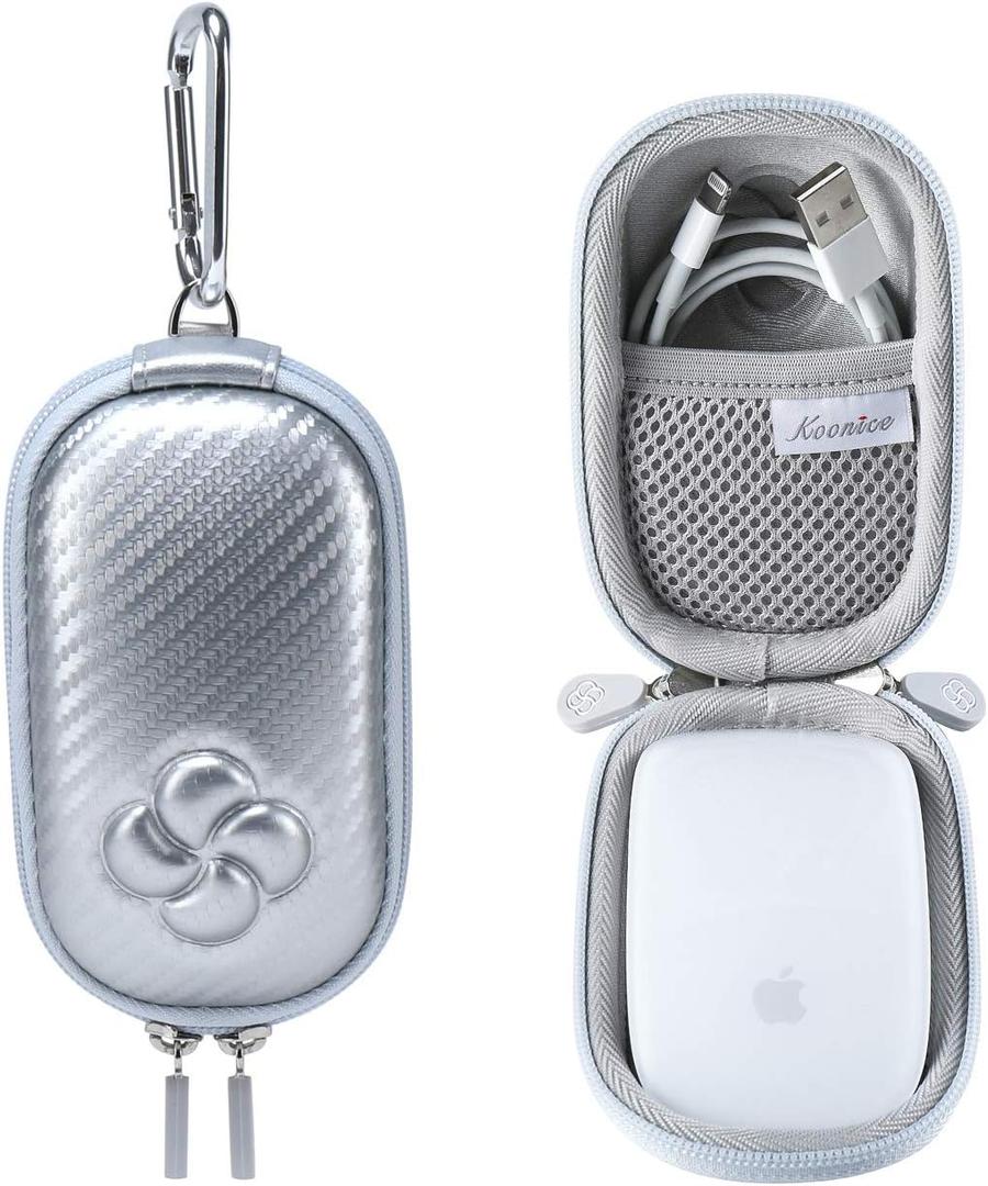 Hard Case Compatible for Apple Magic Mouse (1 2 & 3 Gen) Including Carabiner (Silver)