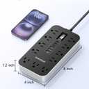 Extension Cord with USB Ports- 5 FT Power Strip with USB, 1625W Multi Outlet with 11 AC Outlet 6 USB (24W/4.8A), Charging Station for Multiple Devices, for Home, Office, Dorm, Gaming Room Essentials