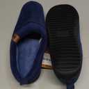 MERRIMAC Men's Slip on Slippers Comfy Memory Foam Non Slip Indoor House Shoes (10-11, Navy)