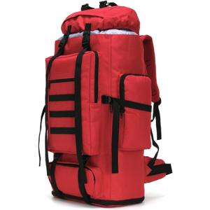 Hiking Backpack for Men 70L/100L Camping Backpack Military Rucksack Molle 3 Days Assault Pack for Climbing Red
