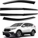 AUXKO 6Pcs Tape-on Rain Guards for Honda CRV 2017-2022 | Shatterproof, Easy Install, Extra Durable, Fits Great, High Quality, Black Auto Accessories, Side Window Deflector & Visors