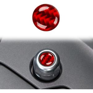 Carbon Fiber Center Console Volume Control Button Panel Cover Trim Compatible with Mazda CX-5 2017 2018 2019 2020 2021 2022 Interior Accessories Red (1Pcs)
