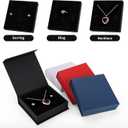 Jewelry Storage Box, 20 Pack Jewelry Gift Boxes with Cotton Filled and Lids, 3.9x3.9x1.1inch, Black
