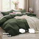 Bedsure Olive Green Duvet Cover Queen Size - 3 Pieces Prewashed Cotton-Like Polyester Extra Soft Bedding Set, Includes 1 Duvet Cover 90x90 Inches with Zipper Closure & 2 Pillow Shams, No Comforter