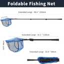 SANLIKE Fishing Landing Net Blue Extend to 33-98.4 inch with Long Telescoping Pole Handle, Landing Net for Easy Catch Release, Fishing net Freshwater for Kids Men Women