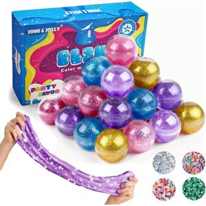 24 Pack Slime Valentines for Kids -No Messy Glitter Clear Slime Kit for Girls 8-12 with Sequins, Non Sticky Stress Relief Toy for Kid & Adult, Princess Toys, Party Favors, Classroom Prizes