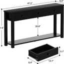 Homieasy Farmhouse Console Table with 3 Drawers, 47 Inch Wood Sofa Table with Storage Shelf for Living Room, Behind Couch, Entryway Table for Hallway, Living Room, or Foyer, Black