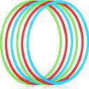 Sratte 6 Pcs Exercise Hoop Detachable Adjustable Plastic Hoops Snap Together Toy Ring Color Playground Toys for Girls and Boys Party Games, Sports, Exercise, Dog Training(28 Inch,Red,Green,Blue)