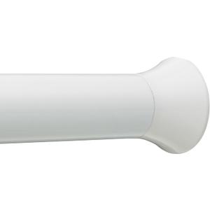 Amazon Basics No Drill Spring Tension Curtain Rod, Adjustable Length 36-54", Classic Finial, White