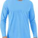 EKLENTSON Men's UPF 80+ Sun Protection Shirts Long Sleeve Rash Gurad Quick Dry Swim Shirt Lightweight (M)