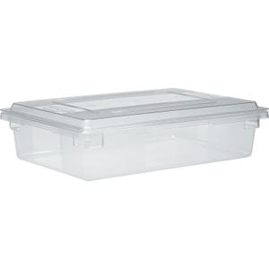 Rubbermaid Commercial Products Polycarbonate Food Storage Box/Tote 8.5 Gallon Clear for Restaurant/Kitchen/Cafeteria, 6" x 26" x 18"