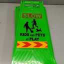 Slow Kids and Pets at Play Sign set of 4