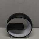 Smart Table Lamp, 15W Wireless Charger Station with LED Atmosphere Lamp, Bedside Night Light, Alarm Clock, Bluetooth Speaker with App Control for Home Decor, Gift for Girls Boys for Birthday Christmas (Black)