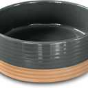 Mora Ceramic Pet Bowl - Large Food/Water Dish for Large Dogs, Cats, Great Dane, Mastiff - 50oz or 8 Cups - Basic Bowls - Charcoal