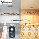 Upgrade 39.4in Led Modern Linear Chandelier with Remote,Modern Resin Ceiling Pendant Lights for Dining Room Island Lighting Hanging Light for Kitchen,Living Room
