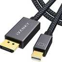 IVANKY 8K Mini DisplayPort to DisplayPort Cable 6.6ft, Bi-Directional Mini DP to DP Cable 8K@60Hz, 4K@144Hz, 32.4Gbps HD [Thunderbolt 2 Compatible] Aluminum Shell, Gold-Plated Braided for MacBook, PC