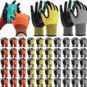 50 Pairs Working Gloves for Men Women Bulk Micro Foam Nitrile Coated Resistant Nylon Safety Gloves (Colorful)