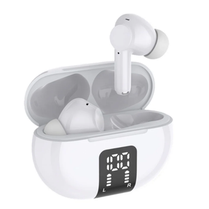 Helix True Wireless Earbuds With Digital Read Out - White