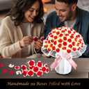 Handmade Glitter 99 Roses Flowers Bouquet Set, Artificial Flowers Plastic Vase, DIY Craft Roses for Home Office Decor, Birthday Anniversary Handmade Gifts for Her Him