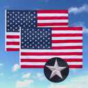 American flags for outside 3x5 (2 Pack),2 PCS 3x5 American flag outdoor Heavy Duty,Durable Nylon Reinforced USA Flag with Embroidered Stars, Sewn Stripes, Brass Grommets,All Weather United States Flag | USA Flag | UV Protection | Fade Resistant | Brass Grommets | Indoor Outdoor Decorations | All Weather Outdoor