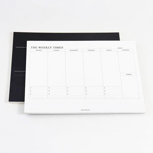 60 Sheets Tear Off Undated Weekly Planner B5 Memo Pad Monthly & Weekly To Do List Notepad B5 Tear Away Design (Weekly), Pack of 2