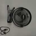 Clip on Fan 65 Hours Portable Desk Fan Rechargeable with LED Lights & Hooks 12000 Capacity Battery Operated Fan with Clips Small Desk Fan Mini Fans for Tents Travel Outdoor Camping Golf Cart, Black