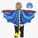 Dragon-Wings Costume for Kids Mask Dinosaur Dress Up Cape as Boys Girls Child Dino Birthday Party Favors Gifts Toys