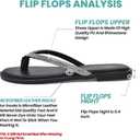 NianEr Womens Microfiber Leather Comfort Foam Rhinestone Glitter Sparkly Dress Flip Flop Sandals Summer Cute Flat Slides (Black)