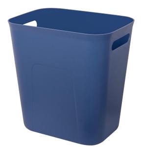 UUJOLY Plastic Small Trash Can Wastebasket, Garbage Container Basket for Bathrooms, Laundry Room, Kitchens, Offices, Kids Rooms, Dorms, 3.5 Gallon, Blue