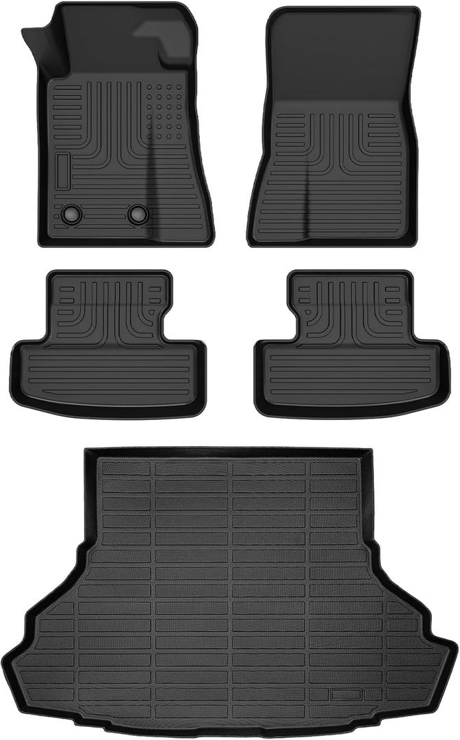 for Ford Mustang Floor Mats 2026 2025 2015-2024 Convertible/Coupe/GT/EcoBoost Models (NOT for Mach-E Models),Car Mats for Ford Mustang All Weather Floor Mats Cargo Liner Accessories 2015-2026