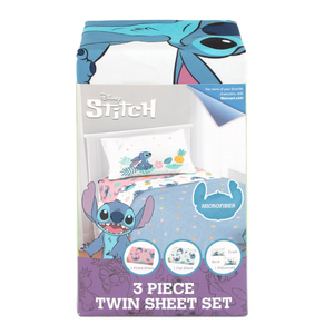 Lilo and Stitch Island Vibes Kids 3 Piece Pink Bed Sheet Set, Twin