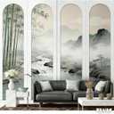 4 Set Arch Wainscoting Panels Kit, MDF Board and Batten Wall Panel Kit, 118 x 31.5 Inch Paintable Arch Wainscoting Panel Board for DIY Home Bedroom Living Room Decor, Batten Wall Panel Decor