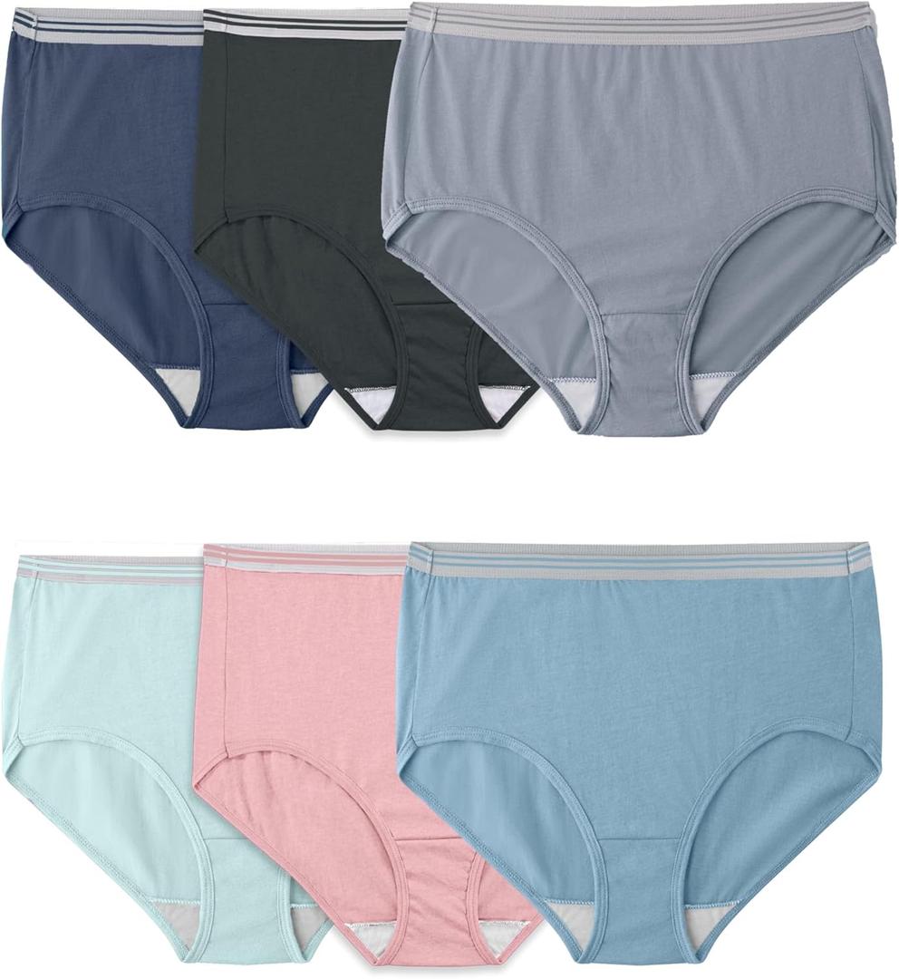 Fruit of the Loom Women's Plus Size Underwear Briefs, Fit for Me, Designed to Fit Your Curves
